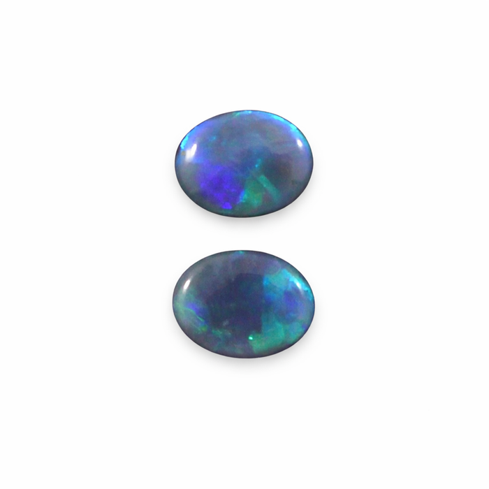 Australian black opal matched pair 1.68 carat total loose gemstone - Buy loose or customise
