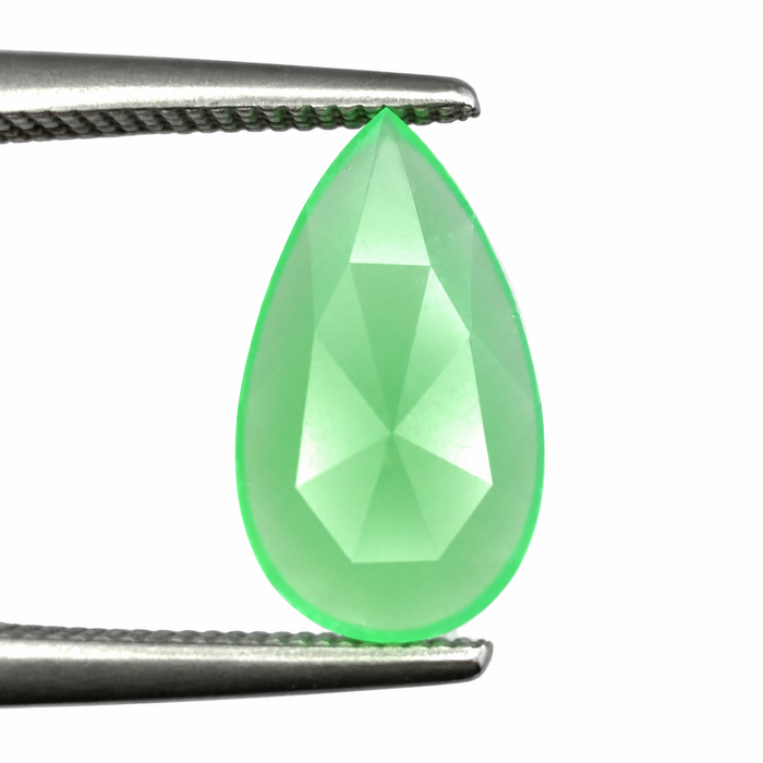 Australian Chrysoprase pear rose cut 0.97 carat loose gemstone - Make your own custom jewelry design.