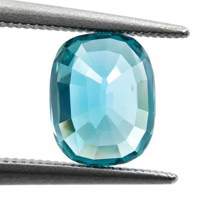 Blue Zircon rectangle cushion cut 4.92 carat gemstone - Buy loose or Make your own custom jewelry