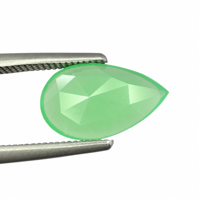 Australian Chrysoprase pear rose cut 0.97 carat loose gemstone - Make your own custom jewelry design.