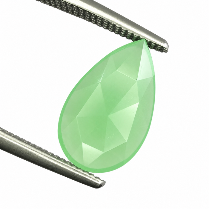 Australian Chrysoprase pear rose cut 0.97 carat loose gemstone - Make your own custom jewelry design.