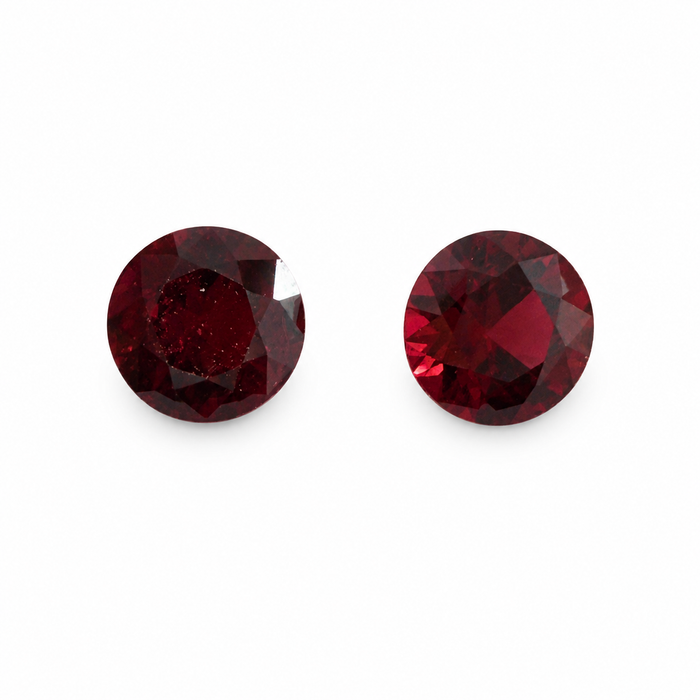 Blood red Spinel round cut matched pair 0.72 carats total - Buy loose or customise
