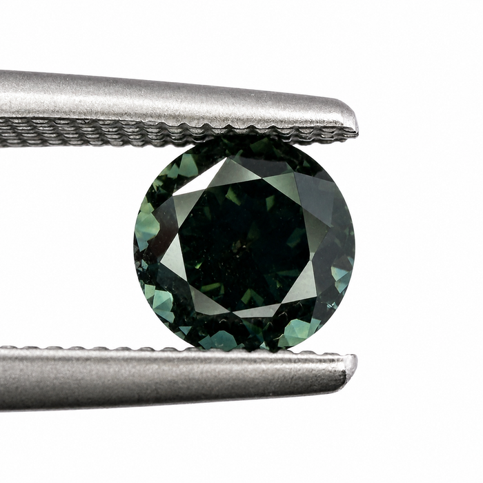 Australian Dark Teal sapphire 0.83 round brilliant cut loose gemstone - Buy loose or customise