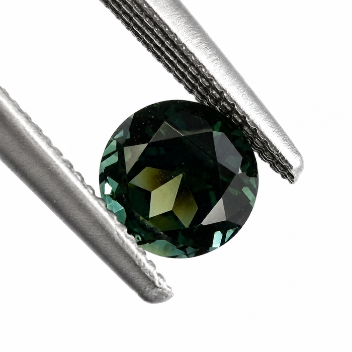 Australian Dark Teal sapphire 0.83 round brilliant cut loose gemstone - Buy loose or customise