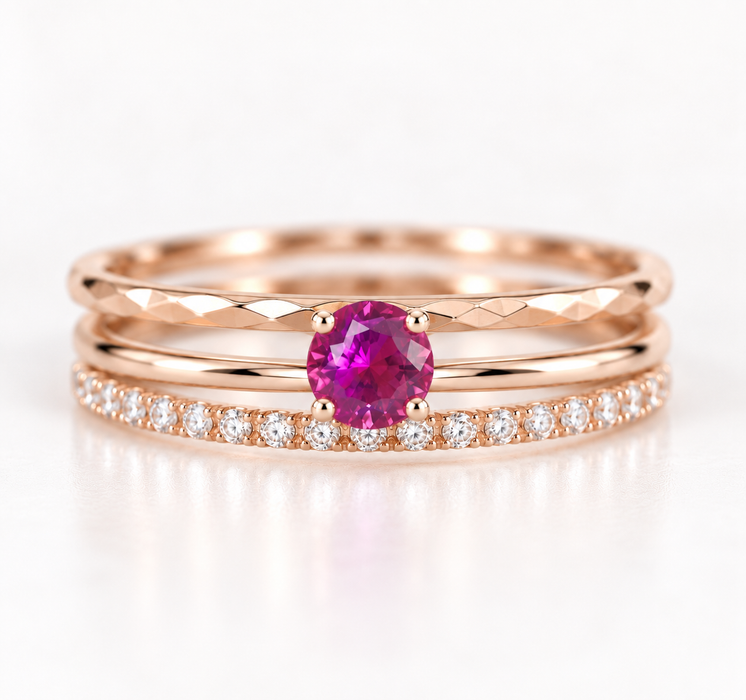 Pink Sapphire round cut 4.67x3.10mm 0.57 carats