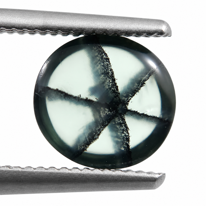 Emerald Trapiche round cabochon cut 1.56 carats 7.5x6.9mm loose gemstone