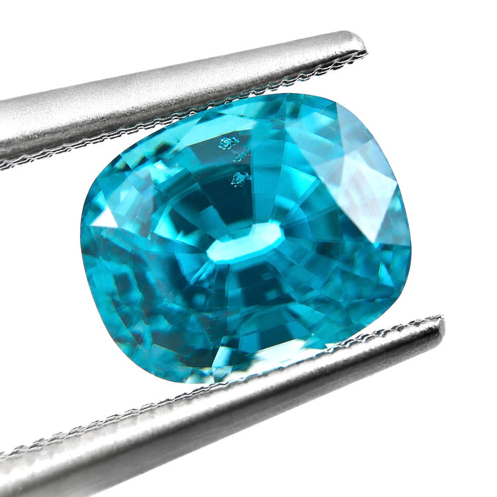 Blue Zircon rectangle cushion cut 4.92 carat gemstone - Buy loose or Make your own custom jewelry