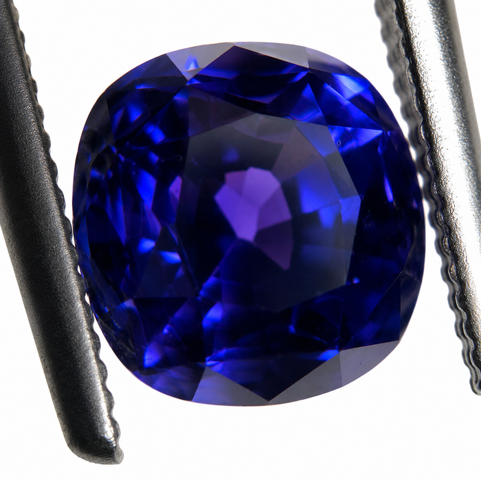 Blue Purple color change Sapphire 2.00 carat 6.63x6.24x5.17mm square cushion cut