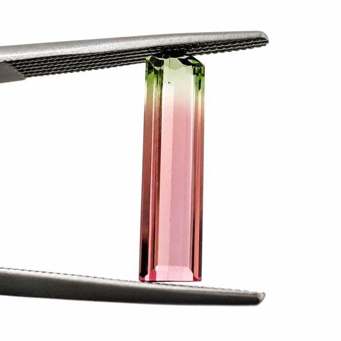 Watermelon tourmaline fancy baguette cut 1.73 carat loose gemstone - Buy loose or customise