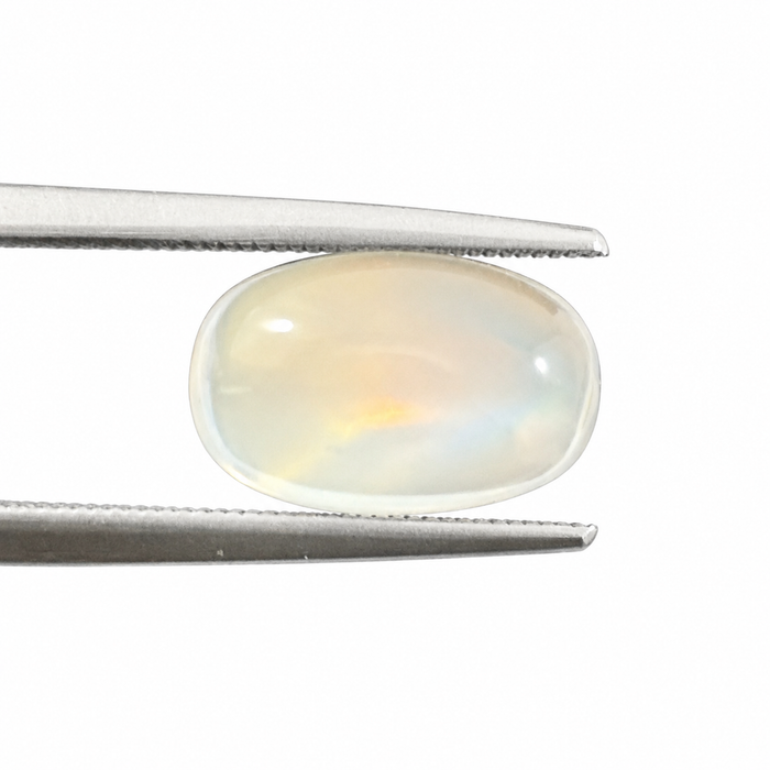 Rainbow moonstone 4.44 carat rectangle cushion cut sugarloaf cabochon loose gemstone