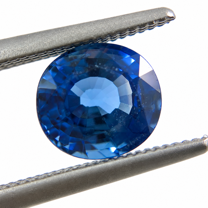 Natural blue Ceylon Sapphire oval cushion cut 6.8x6.2mm 1.71 carat gemstone