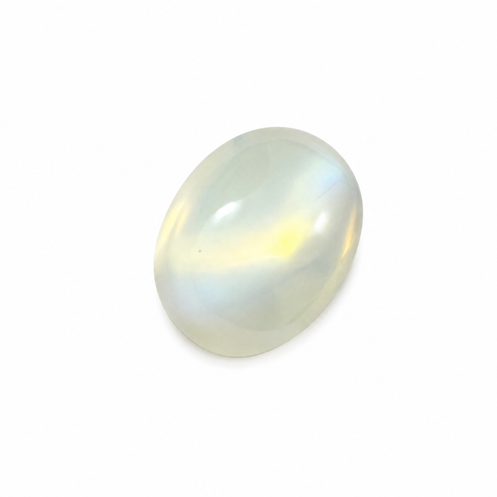 Rainbow moonstone 5.21 carat elongated oval cut sugarloaf cabochon loose gemstone