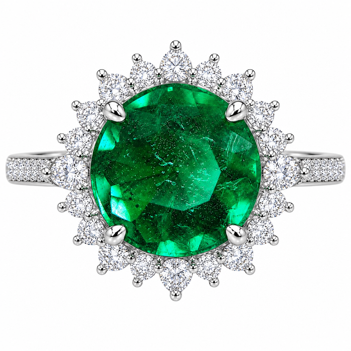 Emerald round brilliant cut 0.48 carat loose gemstone - Make a custom order