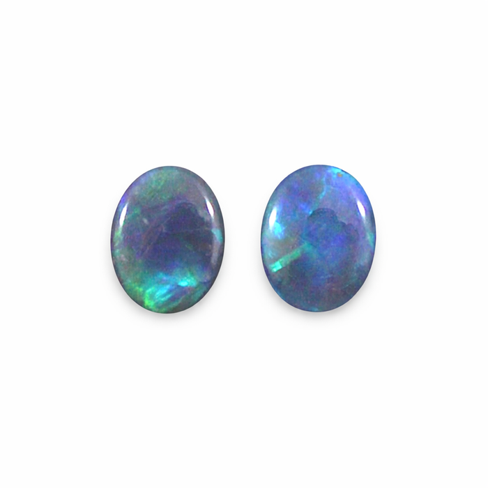 Australian black opal matched pair 1.68 carat total loose gemstone - Buy loose or customise