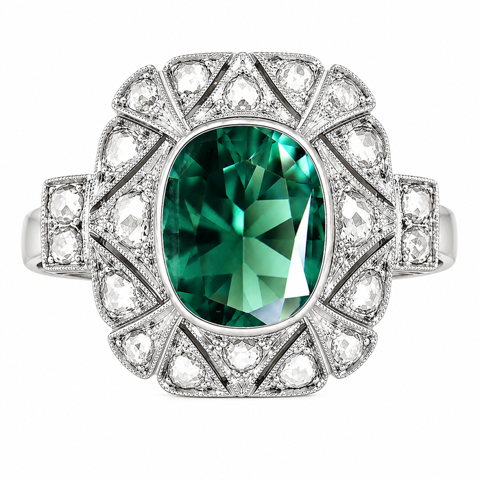 Teal blue green tourmaline cushion cut 1.77 carat loose gemstone - Buy loose or customise