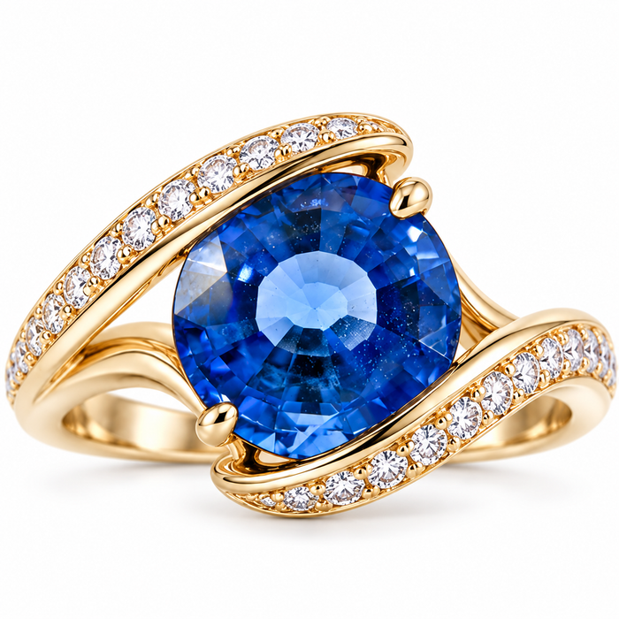 Natural blue Ceylon Sapphire oval cushion cut 6.8x6.2mm 1.71 carat gemstone