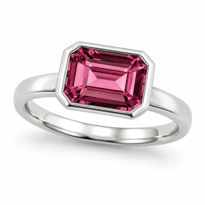 Pink Tanga garnet emerald cut 2.22 carats loose gemstone - Buy loose or customise