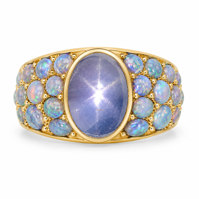 Blue Star Sapphire oval cut cabochon 2.95 carats - Make your own custom jewelry design
