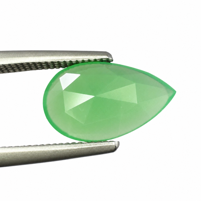 Australian Chrysoprase pear rose cut 0.97 carat loose gemstone - Make your own custom jewelry design.