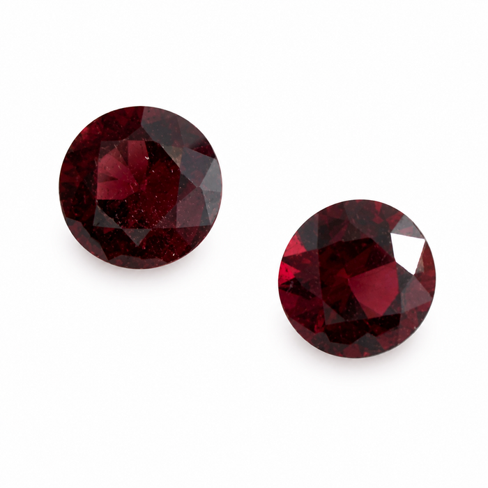 Blood red Spinel round cut matched pair 0.72 carats total - Buy loose or customise