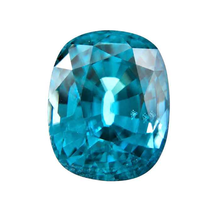 Blue Zircon rectangle cushion cut 4.92 carat gemstone - Buy loose or Make your own custom jewelry