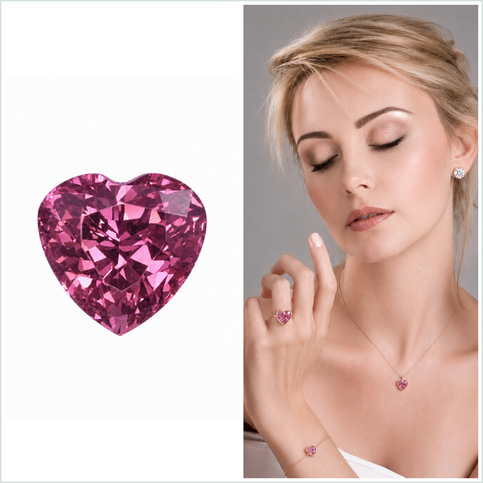 Raspberry pink Tanga garnet mixed heart cut 1.73 carats loose gemstone - Buy loose or Make your own custom jewelry