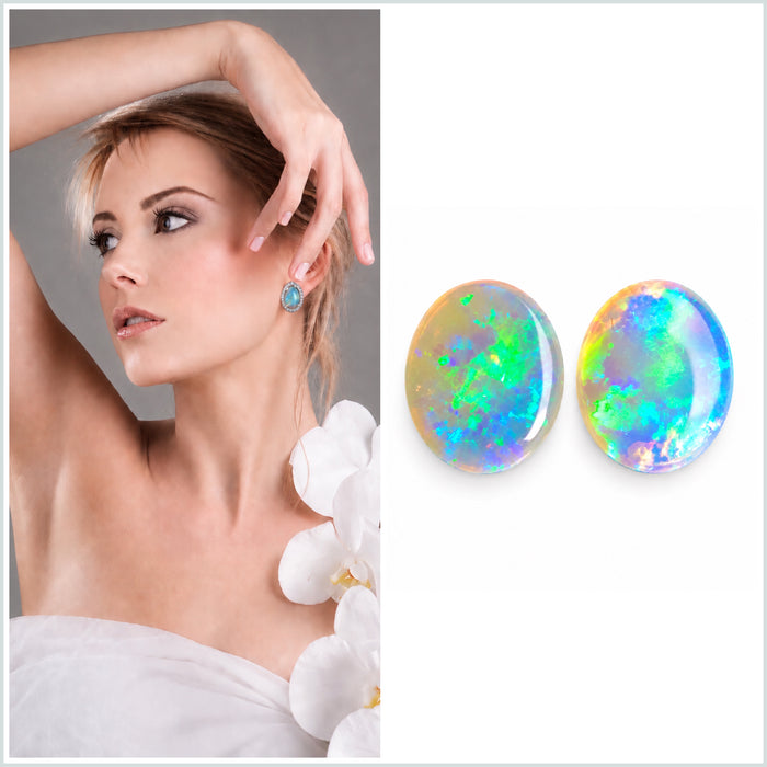 Australian jelly opal matched pair 1.17 carat total loose gemstone - Buy loose or customise