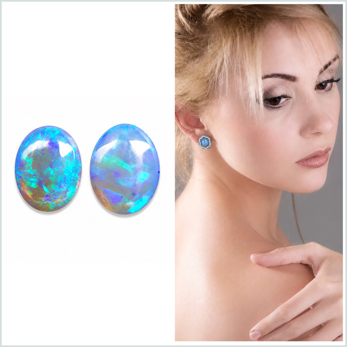 Australian jelly opal matched pair 1.67 carat total loose gemstone - Buy loose or customise