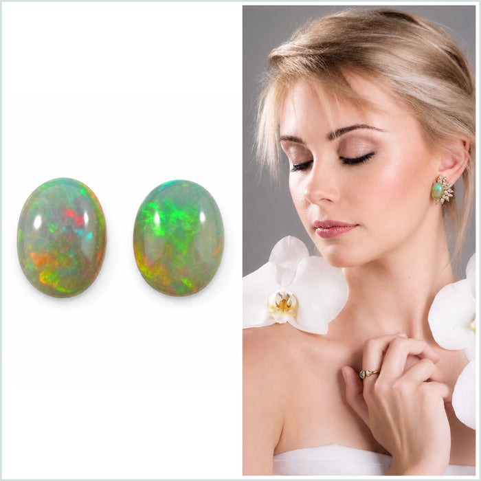 Australian jelly opal matched pair 3.16 carat total loose gemstone - Buy loose or customise