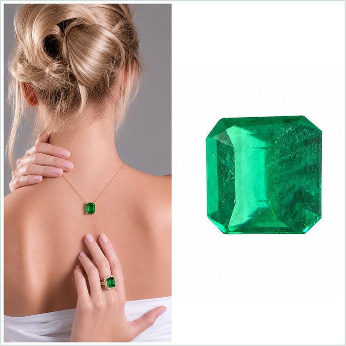 Emerald 0.97 carats Square emerald cut loose gemstone