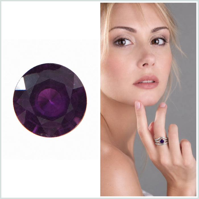 Purple Magenta Sapphire round cut 0.47 carat loose gemtone