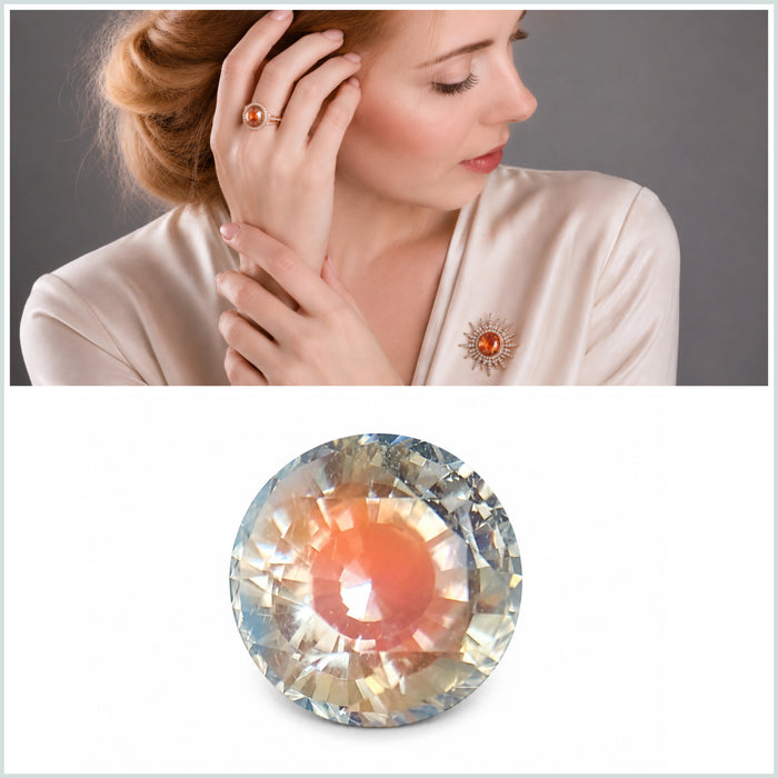 Rainbow moonstone 1.00 carat round brilliant cut loose gemstone