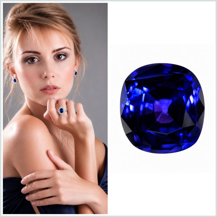 Blue Purple color change Sapphire 2.00 carat 6.63x6.24x5.17mm square cushion cut