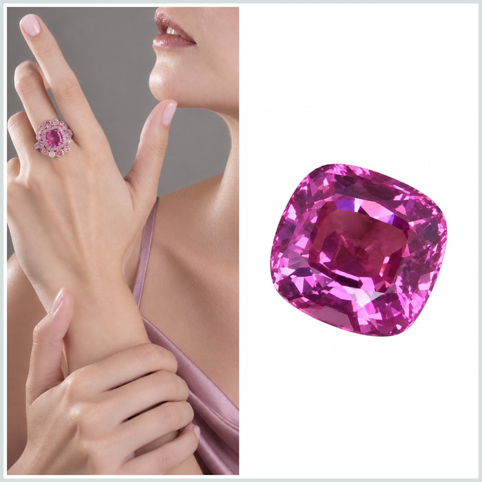 Pink Tourmaline Rubellite square cushion cut 3.65 carats loose gemstone - Make a custom order