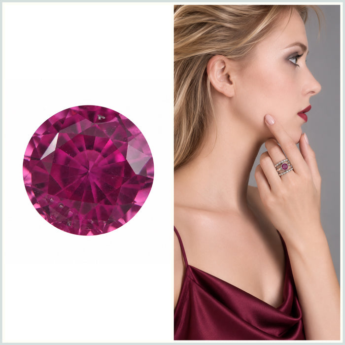 Pink Sapphire round cut 4.67x3.10mm 0.57 carats