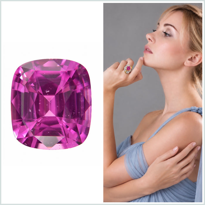 Unheated Treatment Pink Sapphire 1.25 carat 6.53x5.72x3.72mm rectangle cushion cut