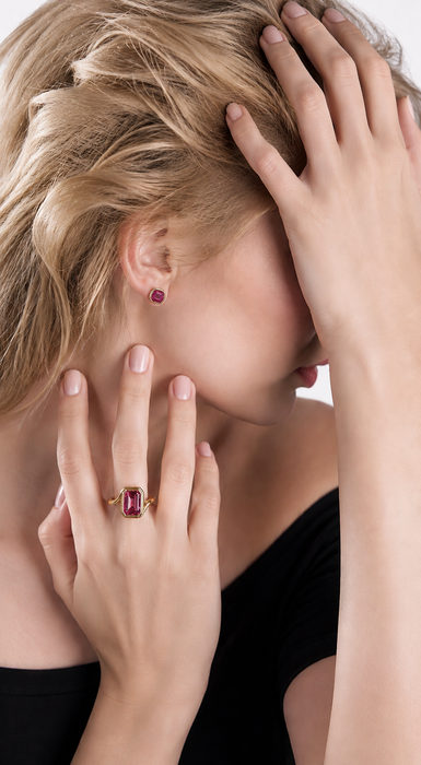 Pink Tanga garnet emerald cut 2.22 carats loose gemstone - Buy loose or customise