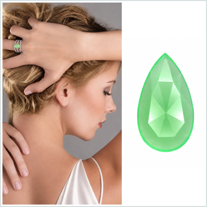 Australian Chrysoprase pear rose cut 0.97 carat loose gemstone - Make your own custom jewelry design.