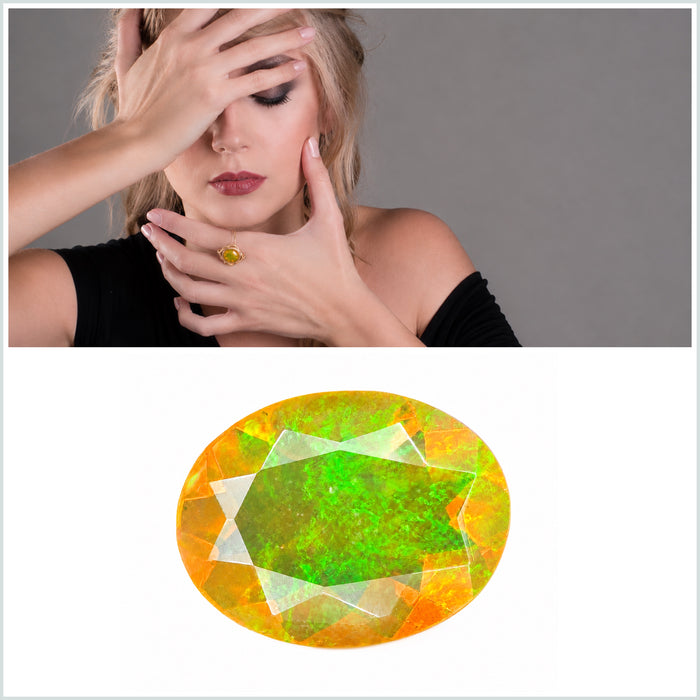 Ethiopian opal 1.07 carat faceted oval cut loose gemstone - Buy loose or make a custom order