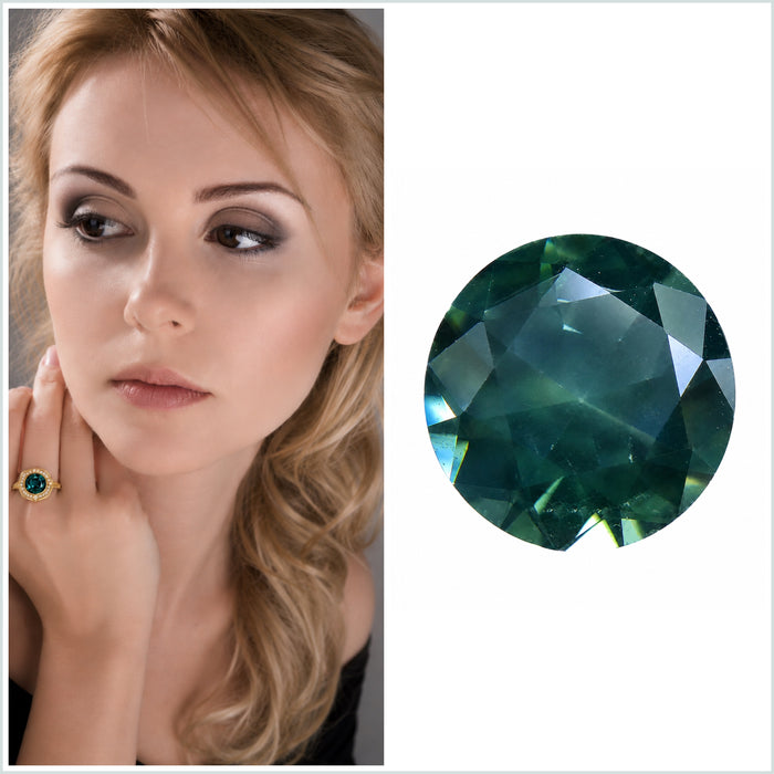 Steel teal Australian Parti Sapphire round cut 1.48 carats - Buy loose or customise