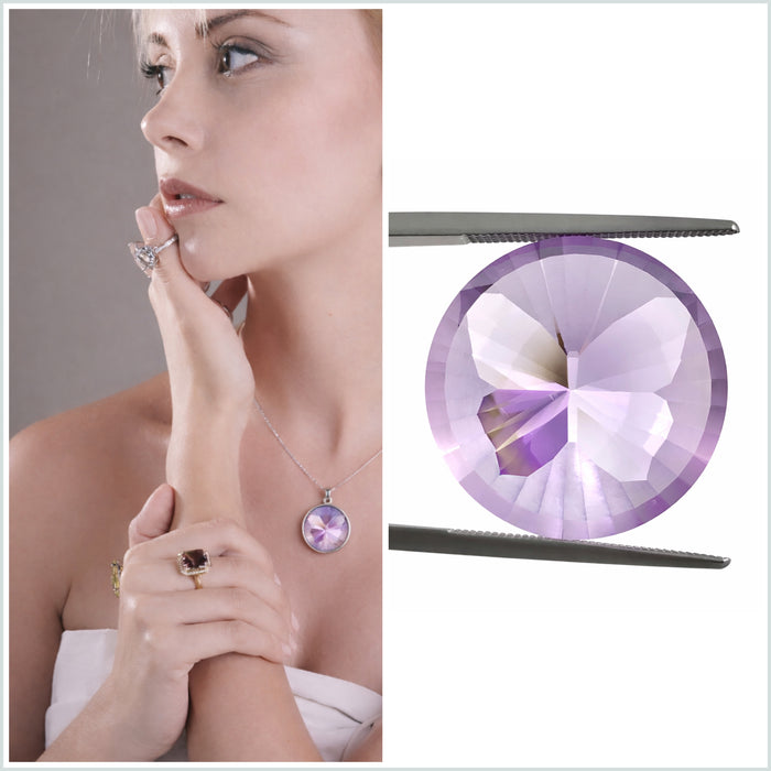 Amethyst unique German laser butterfly mixed cut 20.01 carat loose gemstone - Buy loose or customise