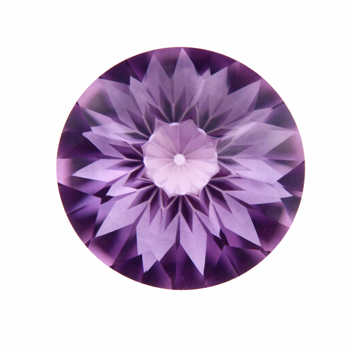 Amethyst unique German laser flower mixed cut 10.60 carat loose gemstone - Buy loose or customise