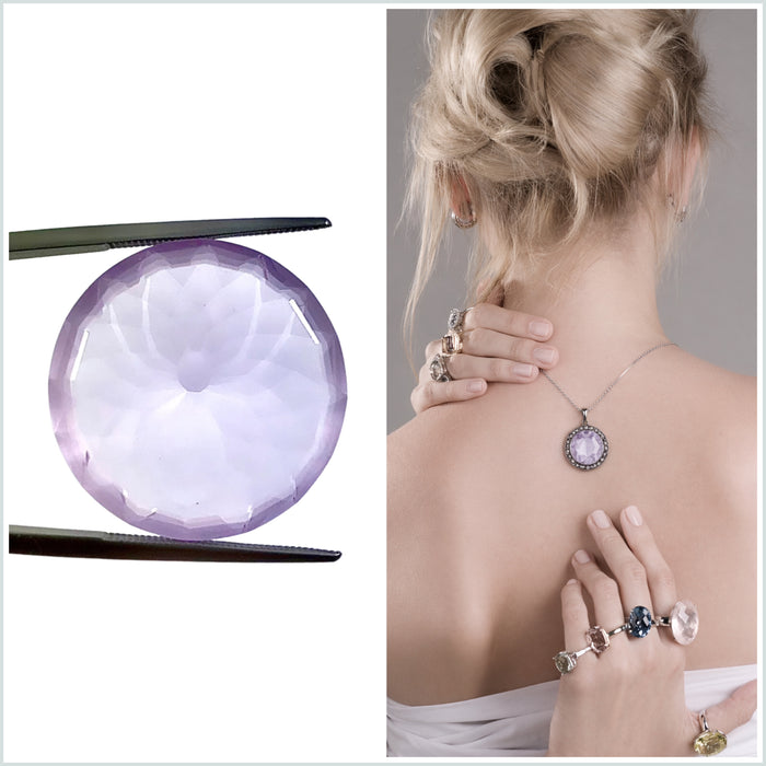 Amethyst unique German laser spider mixed cut 28.49 carat loose gemstone - Buy loose or customise