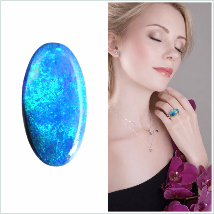Australian black opal 0.90 carat loose gemstone - Customise this or buy loose