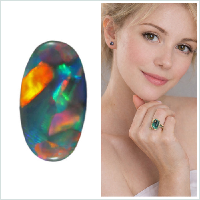 Australian black opal 1.03 carat loose gemstone - Buy loose or make a custom order