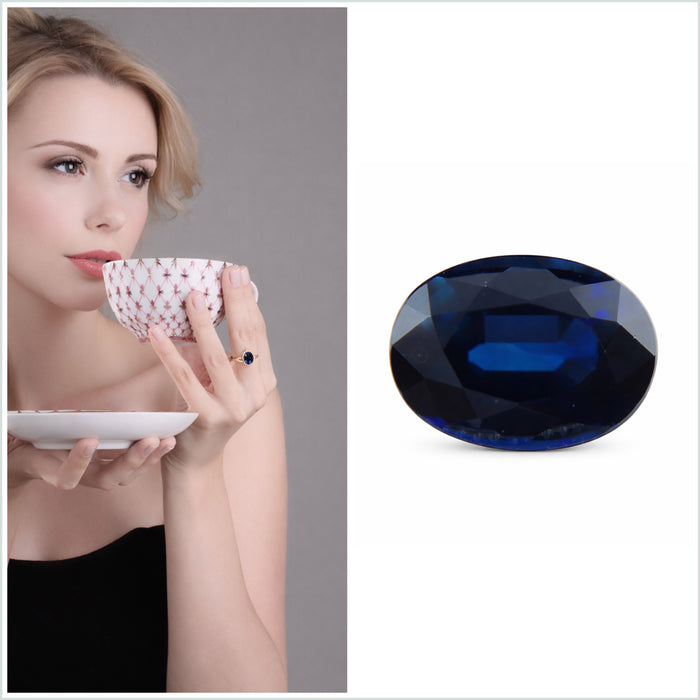 Australian Blue Sapphire oval cut 1.23 carats - Make your own custom jewelry design