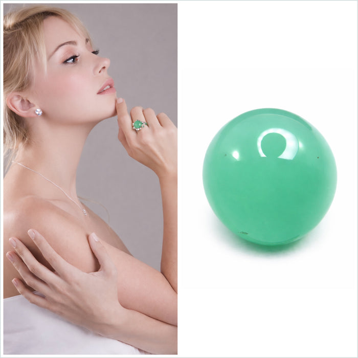 Australian Chrysoprase 7.38 carat round cut cabochon loose gemstone - Buy loose or customise