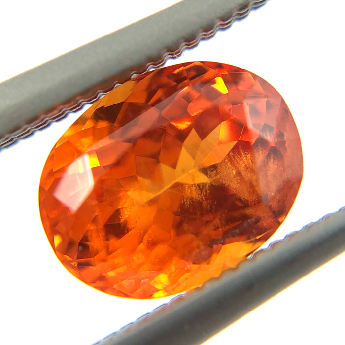 Mandarin garnet 1.45 carat 6.95x2.52 oval cut loose gemstone