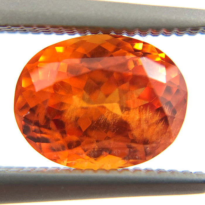 Mandarin garnet 1.45 carat 6.95x2.52 oval cut loose gemstone