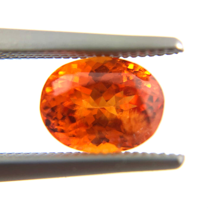 Mandarin garnet 1.45 carat 6.95x2.52 oval cut loose gemstone